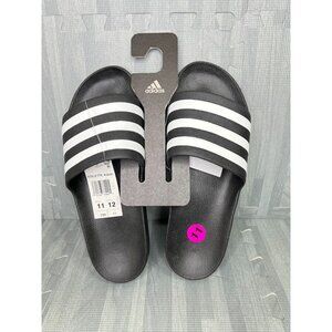 Adidas Adilette Aqua Slides Sandals Black & White Stripe Unisex Size M11 W12